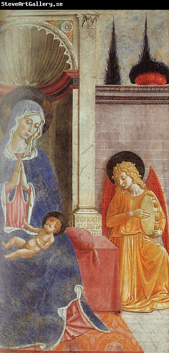 Benozzo Gozzoli Madonna and Child with Angel Playing Music